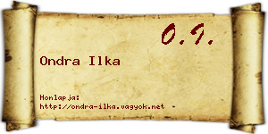 Ondra Ilka névjegykártya
